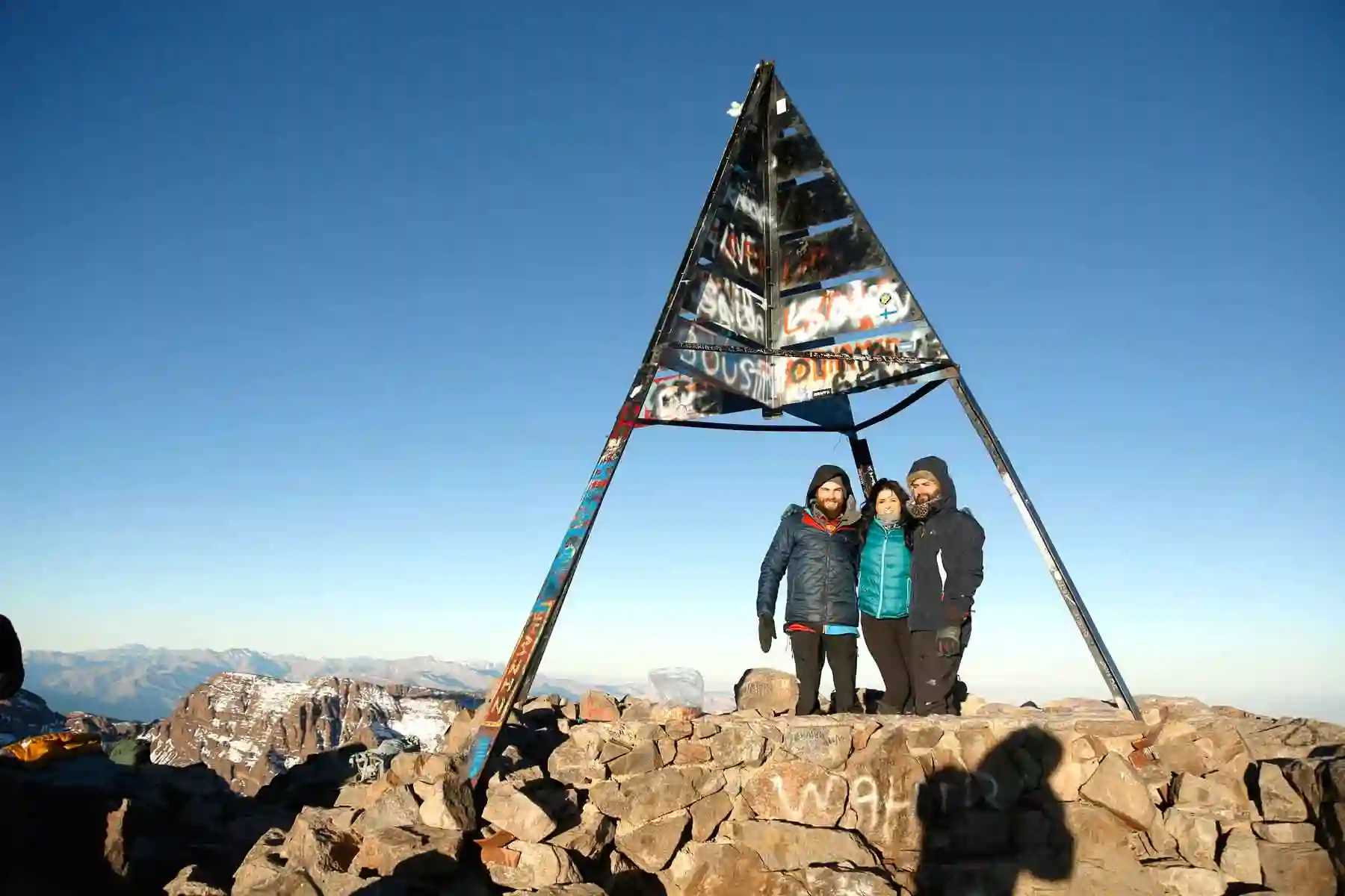 Mount Toubkal summit ridge on the 5-day Toubkal trek and Merzouga desert combined tour