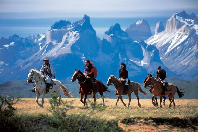 Horse riding tour from Marrakech with Atlas Mountains backdrop